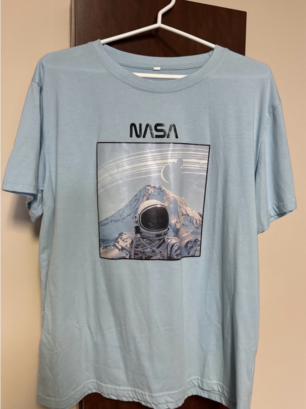 SHEIN Light Blue NASA Astronaut themed Graphic Tee size XL